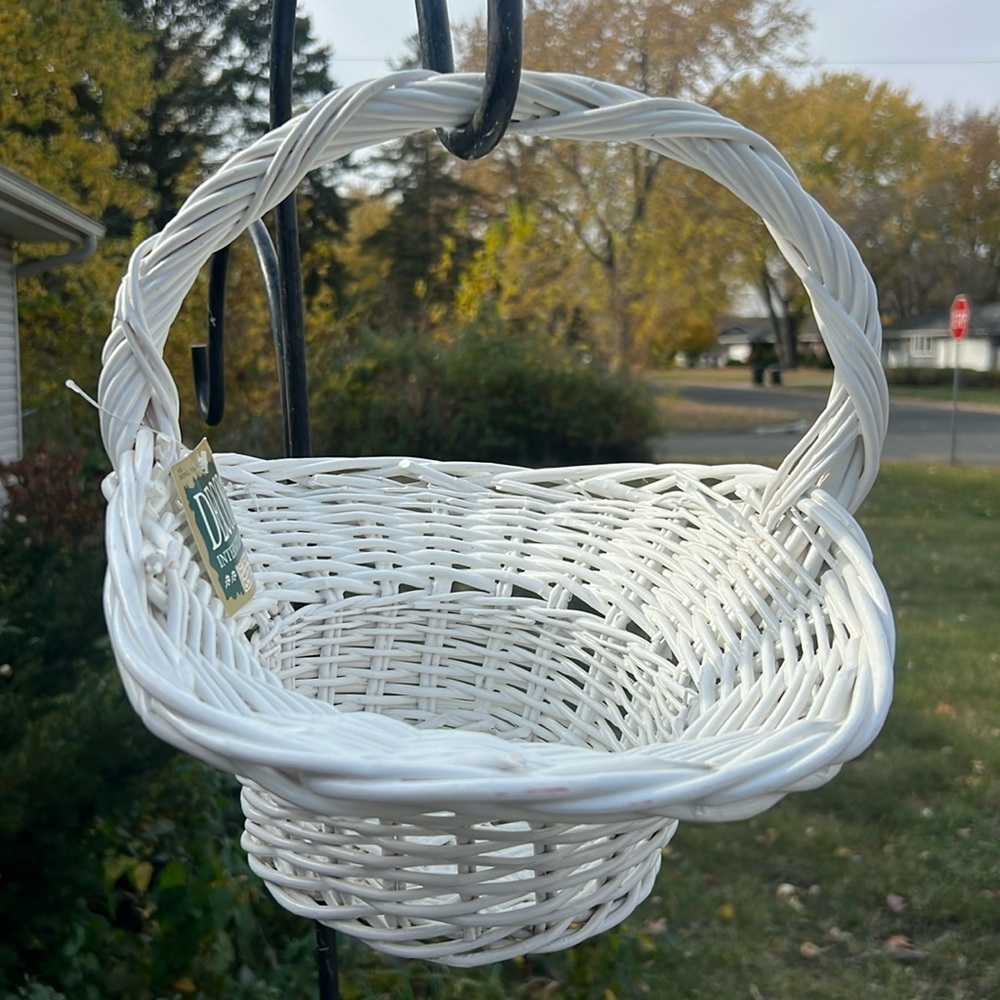 White wicker basket